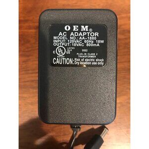 OEM AC Adaptor Model AA-1880 Replacement Power Supply Cord 18V 800 mA